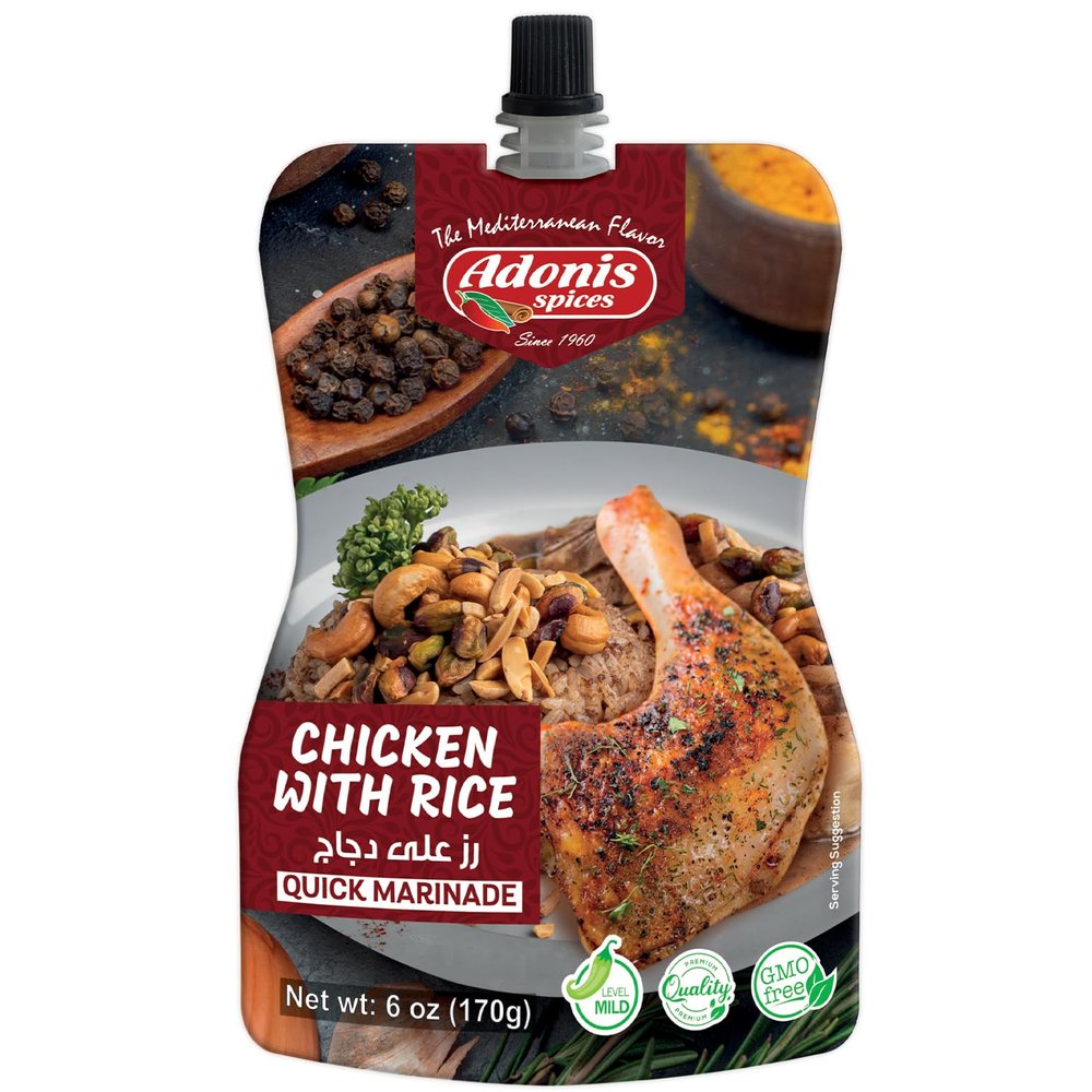 Adonis - Chicken with Rice Quick Marinade, 6 oz (170g), Ready to Use Liquid Seasoning Marinade
