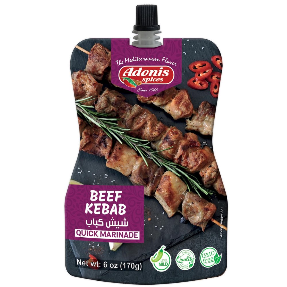 Adonis - Beef Kebab Quick Marinade, 6 oz (170g), Ready to Use Liquid Seasoning Marinade