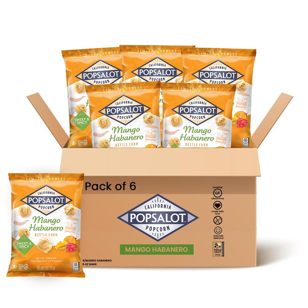 Popsalot-Gourmet Popcorn | Oven-Baked | Gluten-Free | Air-Popped | Flavored Popcorn Gourmet | Popcorn Snack Packs | Pop-Corn Snack Ready to Eat in Every Movement (Mango Habanero)