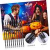 BESTOYARD 50 Pcs 2 Packages Halloween Straws Black Trim Coffee Decor Orange Decor Jumbo Long Straws Paper Straws Halloween Party Straws Paper Drinking Straws Disposable Decoration Milk Props view 2