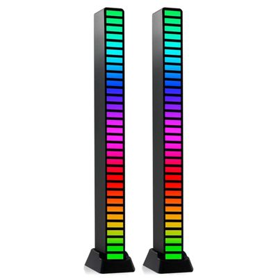 Sound Activated Multi-Color Light Bar - 2-Pack (Black)