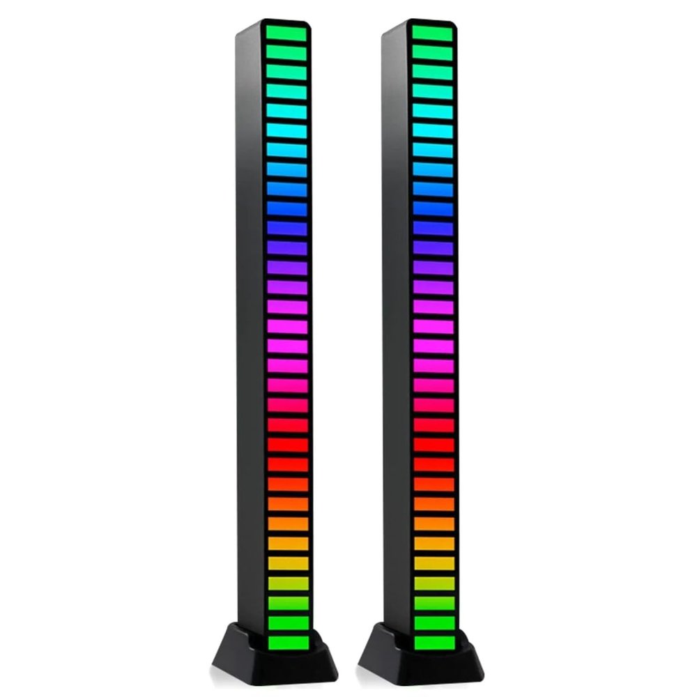 Sound Activated Multi-Color Light Bar - 2-Pack (Black)