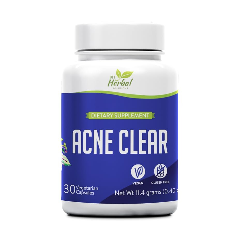 Acne Clear - Acne Pills Clear Skin - Acne Treatment - Cleanse & Detoxify - Anti-Acne Supplements for Men, Women & Teens  Hormonal and Cystic Acne Pills - 100% Natural Herbal Supplement