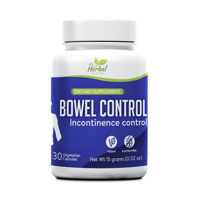 Bowel Incontinence Support Supplement - Control Leaky Bowel - Reduces The Frequency and Severity of Bowel Incontinence Episodes - 100% Natural Herbal Supplement