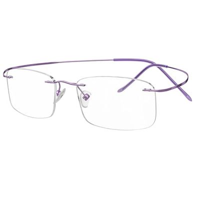 Eyekepper Titanium Rimless Reading Glasses Readers for Women Purple +1.50