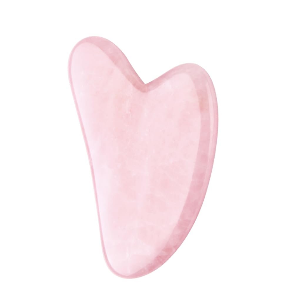 9.6CM Natural Stone Jade Gouache Scraper Rose Quartz Facial Gua Sha Tools Neck Massager for Face