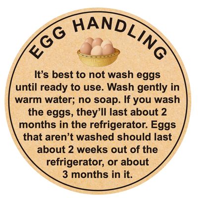 2 Inch 300 PCS Fresh Eggs Farmer's Market Egg Handling Stickers