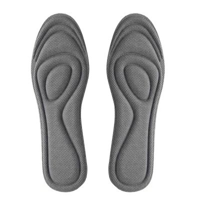 1 Pair Women Men Insoles 3D Design High Elasticity Anti-Slip Super Soft Breathable Sweat Absorption Sponge Nano Deodorant Sports Insoles Valentine's Day/Christmas/Birthday Gifts (Grey, 35-36 EU)