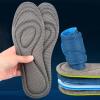 1 Pair Women Men Insoles 3D Design High Elasticity Anti-Slip Super Soft Breathable Sweat Absorption Sponge Nano Deodorant Sports Insoles Valentine's Day/Christmas/Birthday Gifts (Blue, 45-46 EU) view 2