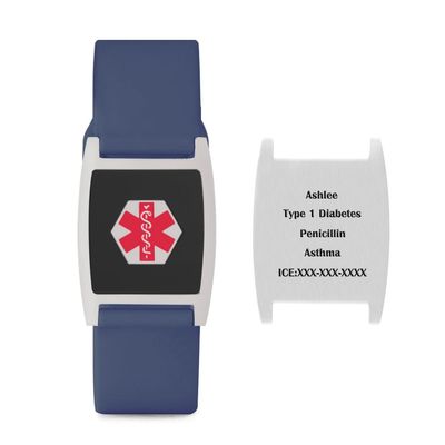 BAIYI HOPE Customized Medical Allergy Alert Bracelet Silicone Sport Health Wristband Rose Gold with Black Acrylic Tags Emergency ID Bracelets for Women