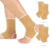 Haysandy 4 Pieces/ 2 Pair Kids Ankle Support Brace Elastic Kids Compression Socks Knitted Ankle Sleeve for Jogging Running Fitness(Beige,10-15 Years) view 1