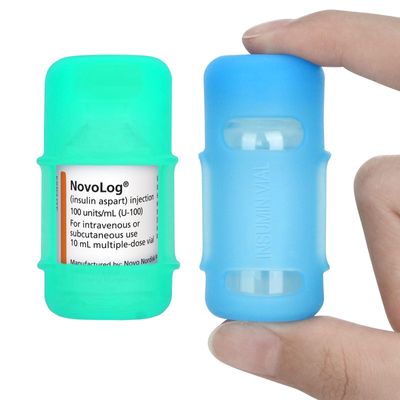 APDTEK 2-Pack Insulin Vial Protector Case for 10ML Short Vials (Novolog/Humalog/Humulin), Anti-Break Insulin Case Holder, Convenient Insulin Bottle Protector Sleeve for Diabetic Travel