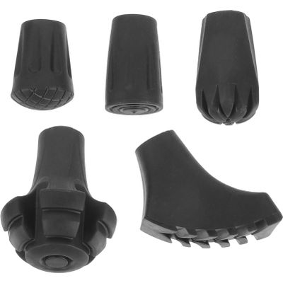 Sosoport Cane Tip Replacement 5 Pack Trekking Pole Foot Covers Walking Stick Tips Skid Resistant for Hiking Poles