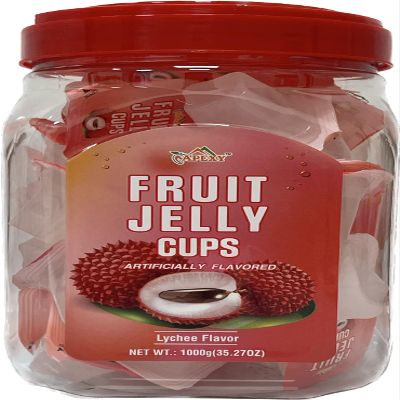 Apexy Fruit Jelly Cups, Lychee & Assorted Flavors Variety Pack, Juicy Bite-Size Jelly Snacks, Individually Wrapped, Fun Treat for Kids & Adults (Lychee 35.27oz)