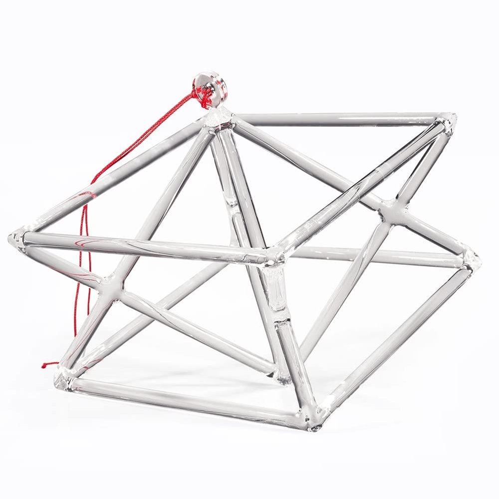 CIKSCO Sound Healing Meditation, Optically Clear Quartz Crystal Singing Merkaba Pyramid, Musical Instrument with Free Rope and Mallet (Size : 7inch)