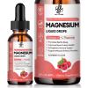 Calm Magnesium Liquid Drop with Magnesium Glycinate, Citrate, Oxide & Taurate for Bone, Heart, Muscle, Immune, Energy, Sleep & Digestion, High Absorption, Sugar-Free, Raspberry Flavor,2 Fl Oz view 1