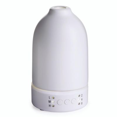 Airome Nebulizer Essential Oil Diffuser|Waterless and No Heat Aromatherapy Diffuser, White LED Light, Intermittent & Continual Mist, Timer and Auto Shut-Off, Snow
