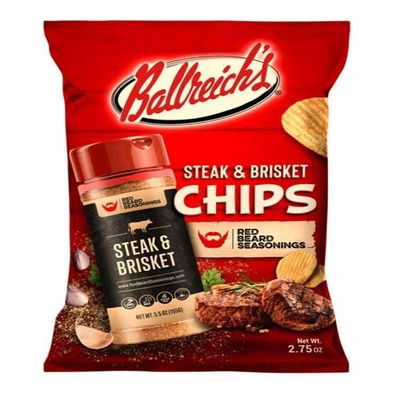 Ballreich Snack Food Company Red Beard Steak & Brisket Potato Chips (2.75oz (Pack of 24))