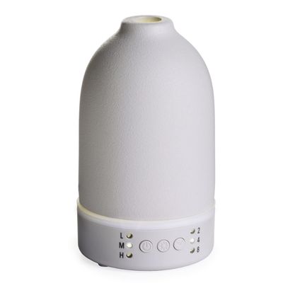 Airome Nebulizer Essential Oil Diffuser|Waterless and No Heat Aromatherapy Diffuser, White LED Light, Intermittent & Continual Mist, Timer and Auto Shut-Off, Stone