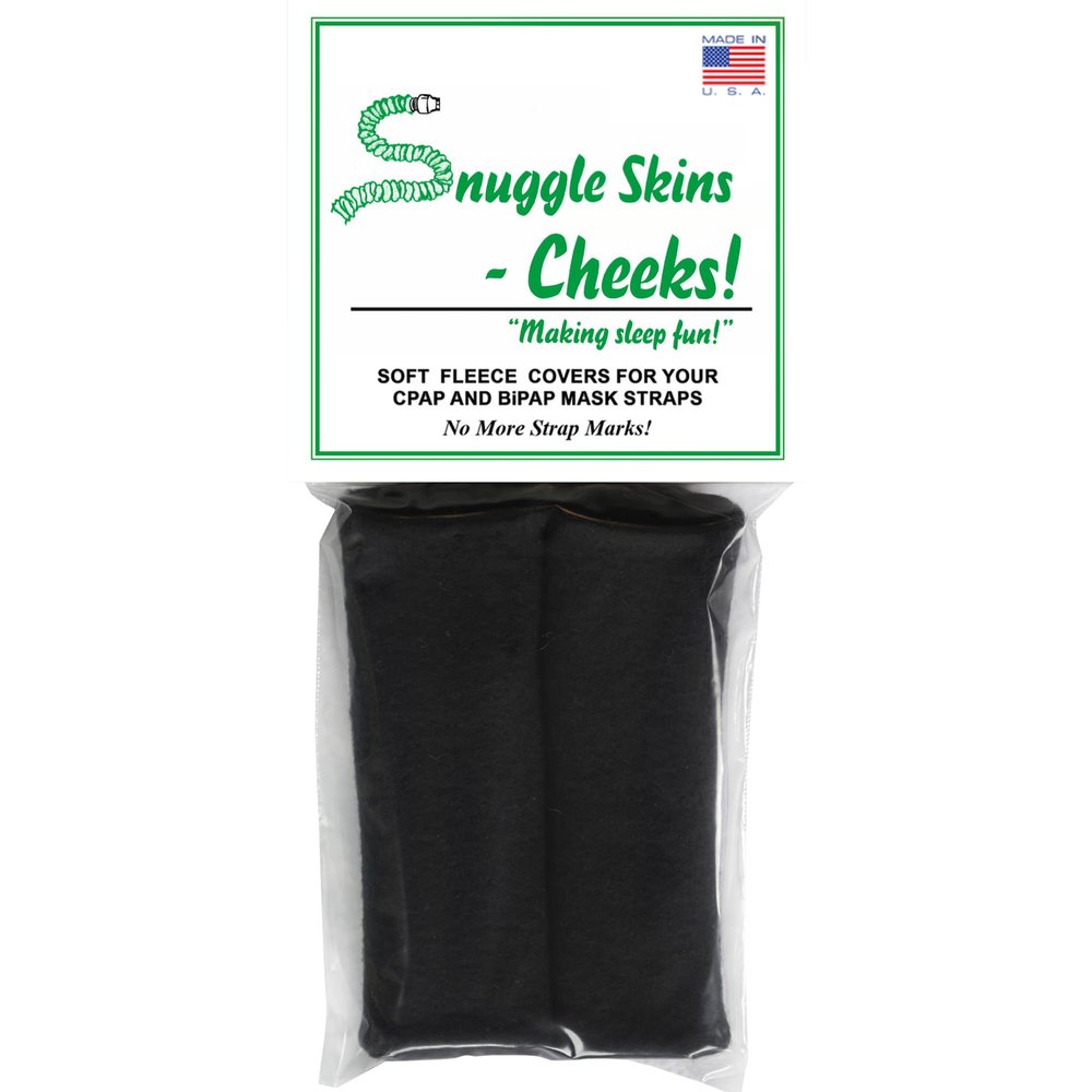 CPAP Strap Covers - Made in the USA - 2-Layered Fleece CPAP Strap Cushions for CPAP Mask Straps - CPAP Headgear Strap Covers for Skin Protection, Soft CPAP Mask Strap Cover by Designs by DaVal (Black)
