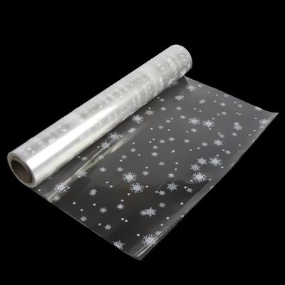 SULOLI Christmas Cellophane Wrap Roll - 32 In x 100 Ft Snowflakes Christmas Wrapping for Gifts Flowers Hampers Baskets