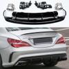 CLA45 AMG Style Rear Diffuser + Stainless Steel Exhaust Tips for Mercedes CLA Class W117 C117 X117 CLA200 CLA260 2016-2019 Facelift view 1