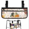 Pumpkins Fall Wheelchair Side Bag Walker Bag, Thanksgiving Maple Leaves Boho Wheelchair Accessories Armrest Pouch, Organizer Storage Bag for Walkers, Rollators, Scooters, 7.3''x13'' view 1