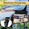 Pumpkins Fall Wheelchair Side Bag Walker Bag, Thanksgiving Maple Leaves Boho Wheelchair Accessories Armrest Pouch, Organizer Storage Bag for Walkers, Rollators, Scooters, 7.3''x13'' view 2