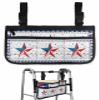 4th of July Wheelchair Side Bag Walker Bag, Independence Day American Star on Wood Blue Wheelchair Accessories Armrest Pouch, Organizer Storage Bag for Walkers, Rollators, 7.3''x13'' view 1