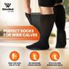 Wide Calf Socks, Extra Wide Diabetic Socks for Men and Women, Loose Fit Size 10-13 [3 Pairs] view 3