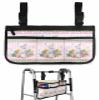 Easter Bunny Wheelchair Side Bag Walker Bag, Spring Flower Eggs on Pink and Green Buffalo Check Wheelchair Accessories Armrest Pouch, Organizer Storage Bag for Walkers, Rollators, 7.3''x13'' view 1