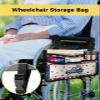 4th of July Truck Wheelchair Side Bag Walker Bag, Independence Day American Flag Star Patriotic Wheelchair Accessories Armrest Pouch, Organizer Storage Bag for Walkers, Rollators, 7.3''x13'' view 2
