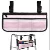 Pink Stripe Wheelchair Side Bag Walker Bag, Farmhouse White Line Art Wheelchair Accessories Armrest Pouch, Organizer Storage Bag for Walkers, Rollators, Scooters, 7.3''x13'' view 1