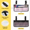 Pink Stripe Wheelchair Side Bag Walker Bag, Farmhouse White Line Art Wheelchair Accessories Armrest Pouch, Organizer Storage Bag for Walkers, Rollators, Scooters, 7.3''x13'' view 3