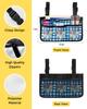 Spring Florals Wheelchair Side Bag Walker Bag, Tulip Lavender Flower Blue Checkered Wheelchair Accessories Armrest Pouch, Organizer Storage Bag for Walkers, Rollators, Scooters, 7.3''x13'' view 3