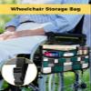 Teal Geometric Wheelchair Side Bag Walker Bag, Turquoise Middle Century Black Gray Wheelchair Accessories Armrest Pouch, Organizer Storage Bag for Walkers, Rollators, Scooters, 7.3''x13'' view 2
