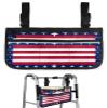 4th of July Wheelchair Side Bag Walker Bag, American Flag Star Independence Day Wheelchair Accessories Armrest Pouch, Organizer Storage Bag for Walkers, Rollators, Scooters, 7.3''x13'' view 1