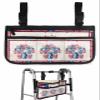 4th of July Florals Wheelchair Side Bag Walker Bag, Independence Day Flowers Vase Rustric Wheelchair Accessories Armrest Pouch, Organizer Storage Bag for Walkers, Rollators, 7.3''x13'' view 1