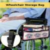 4th of July Florals Wheelchair Side Bag Walker Bag, Independence Day Flowers Vase Rustric Wheelchair Accessories Armrest Pouch, Organizer Storage Bag for Walkers, Rollators, 7.3''x13'' view 2