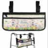 Easter Bunny Wheelchair Side Bag Walker Bag, Sping Watercolor Flowers Eggs Colorful Buffalo Plaid Wheelchair Accessories Armrest Pouch, Organizer Storage Bag for Walkers, Rollators, 7.3''x13'' view 1