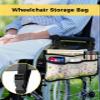 Easter Bunny Wheelchair Side Bag Walker Bag, Sping Watercolor Flowers Eggs Colorful Buffalo Plaid Wheelchair Accessories Armrest Pouch, Organizer Storage Bag for Walkers, Rollators, 7.3''x13'' view 2