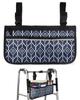 Navy Blue Geometric Wheelchair Side Bag Walker Bag, White Diamond Simple Drawn Wheelchair Accessories Armrest Pouch, Organizer Storage Bag for Walkers, Rollators, Scooters, 7.3''x13'' view 1