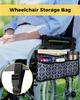 Navy Blue Geometric Wheelchair Side Bag Walker Bag, White Diamond Simple Drawn Wheelchair Accessories Armrest Pouch, Organizer Storage Bag for Walkers, Rollators, Scooters, 7.3''x13'' view 2