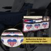 4th of July Wheelchair Side Bag Walker Bag, American Flag Heart Star on Wood Red Striped Wheelchair Accessories Armrest Pouch, Organizer Storage Bag for Walkers, Rollators, Scooters, 7.3''x13'' view 4