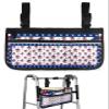 4th of July Wheelchair Side Bag Walker Bag, American Flag Star Red White Line Wheelchair Accessories Armrest Pouch, Organizer Storage Bag for Walkers, Rollators, Scooters, 7.3''x13'' view 1
