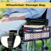 4th of July Wheelchair Side Bag Walker Bag, American Flag Star Red White Line Wheelchair Accessories Armrest Pouch, Organizer Storage Bag for Walkers, Rollators, Scooters, 7.3''x13'' view 2