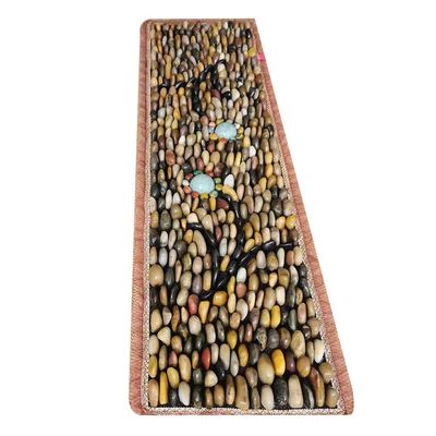 GRRICEPL Pebble Foot Massage Cushion, Natural Jade Stone Road, Pedicure Walking Blanket, Foot Mat, Promote Body Circulation, Improve Resistance (Color : Multi-Colored, Size : 40x70cm-A)