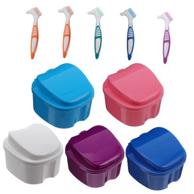 KOMBIUDA 10pcs Toothbrush Storage Box Denture Case for Women Denture Supplies Retainer Case Safe Easy to Carry