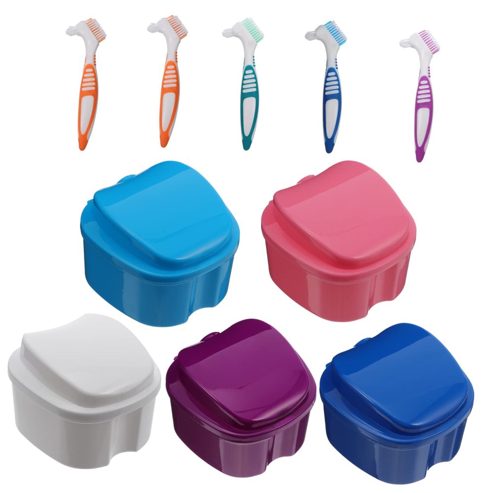 KOMBIUDA 10pcs Toothbrush Storage Box Denture Case for Women Denture Supplies Retainer Case Safe Easy to Carry