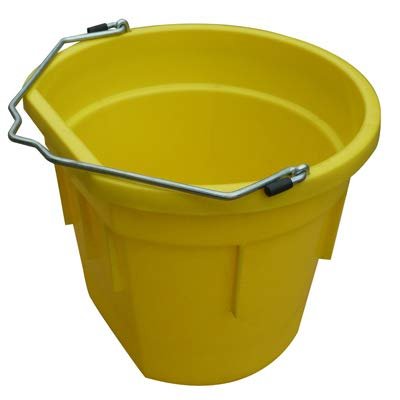 20 Quart Yellow Flat Back/Sided Utility Bucket Pail - Pack of (1)